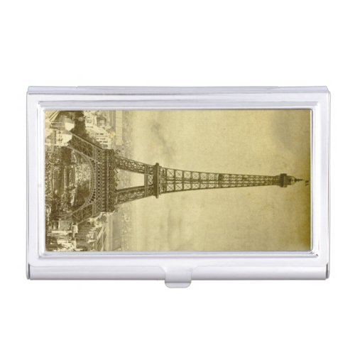 Vintage Eiffel Tower Paris Worlds Fair Stereoview Business Card Holder
