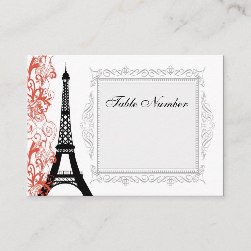 Customizable Vintage Eiffel Tower Place Cards Business Card Templates
