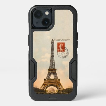Vintage Eiffel Tower Post Card Iphone 13 Case by Rad_Designs at Zazzle
