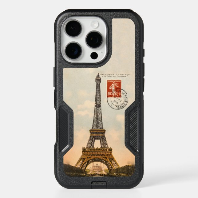 Vintage Eiffel Tower Post Card Otterbox iPhone Case (Back)
