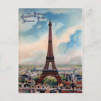 Vintage Eiffel Tower Post Card Paris