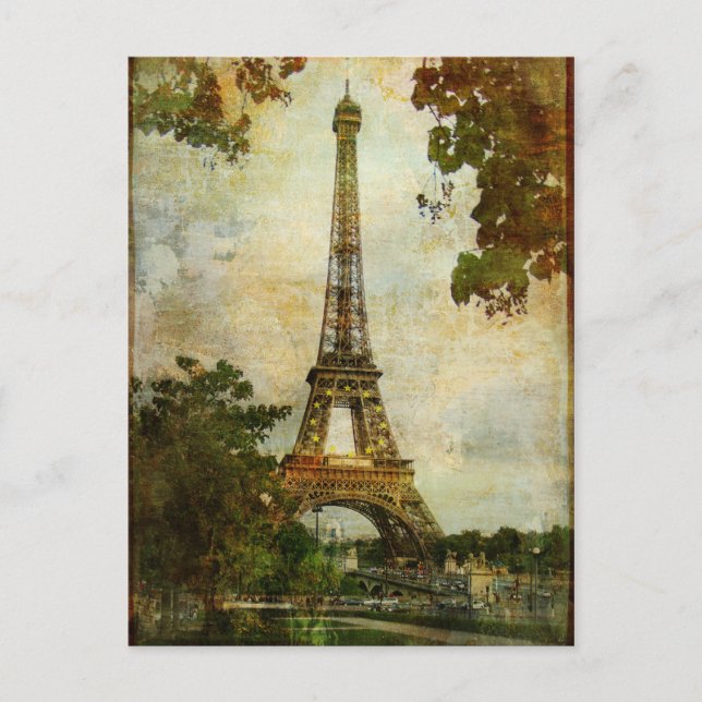 Vintage Eiffel Tower Postcard (Front)