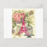 Vintage Eiffel Tower Postcard