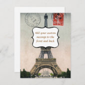 Vintage Eiffel Tower Postcard (Front/Back)