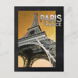 vintage eiffel tower postcard