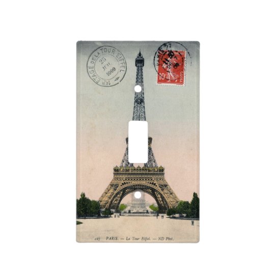 PARIS EIFFEL TOWER VITAGE POSTER SINGLE LIGHT SWITCH WALL PLATE COVER HOME DECOR