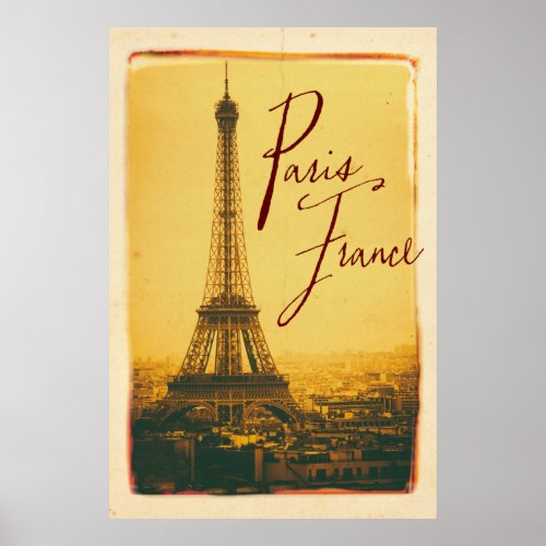 vintage eiffel tower poster