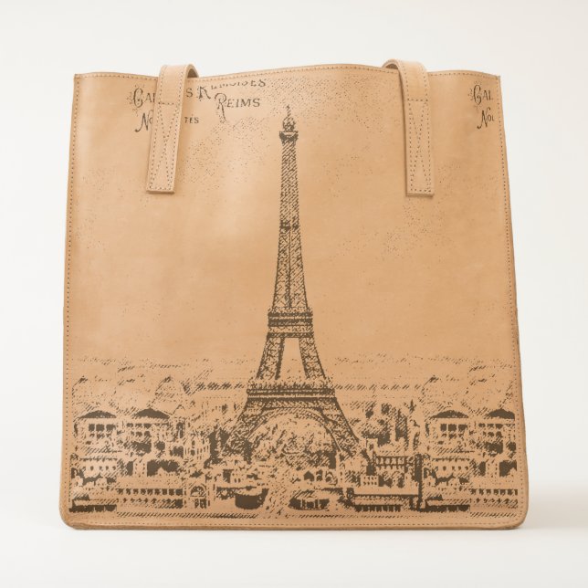 Vintage Eiffel Tower Tote (Back)