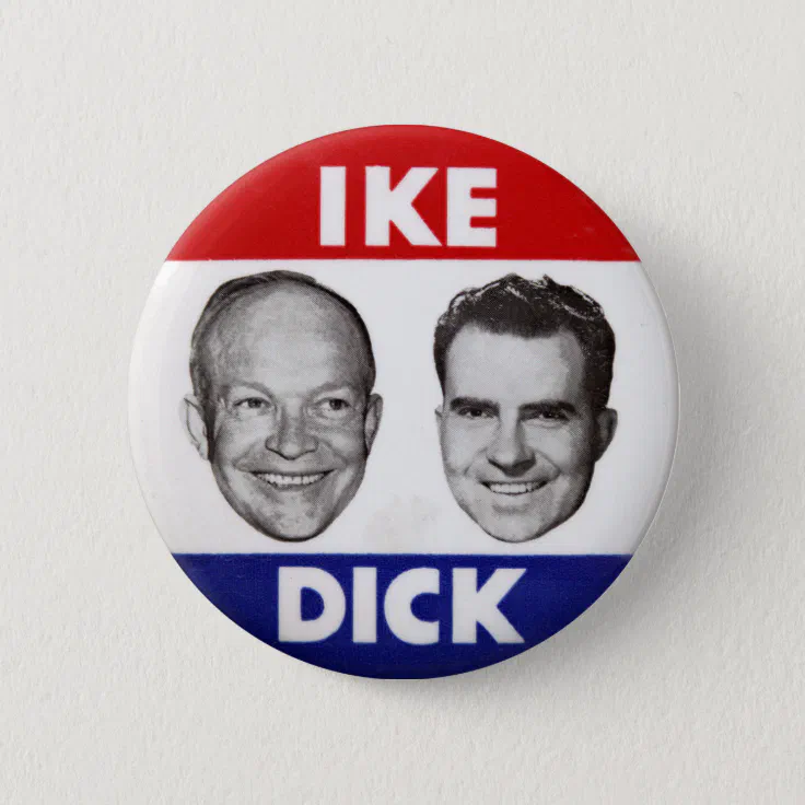 VINTAGE IKE DICK They’re For You pin button 3/4" EISENHOWER NIXON 