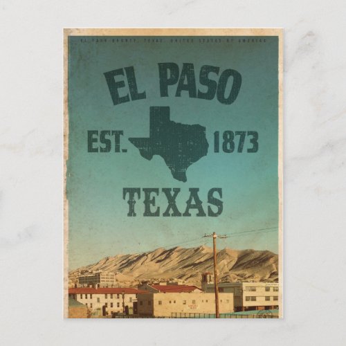Vintage El Paso Texas Travel Postcard