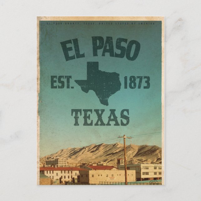 Vintage El Paso Texas Travel Postcard (Front)