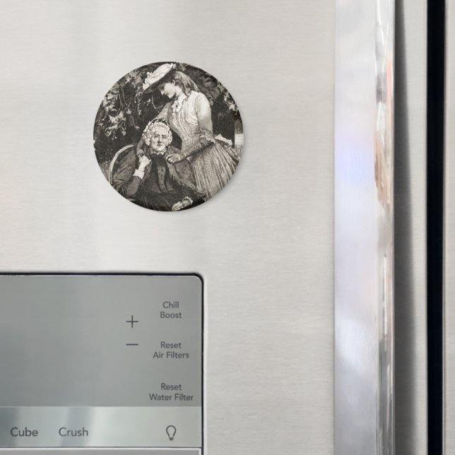 Vintage Elderly Mother and Daughter Magnet (In Situ (Fridge))