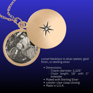 Vintage Elderly Mother & Daughter Locket Necklace