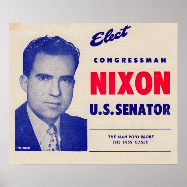 Vintage Elect Congressman Nixon Senator Poster (Front)