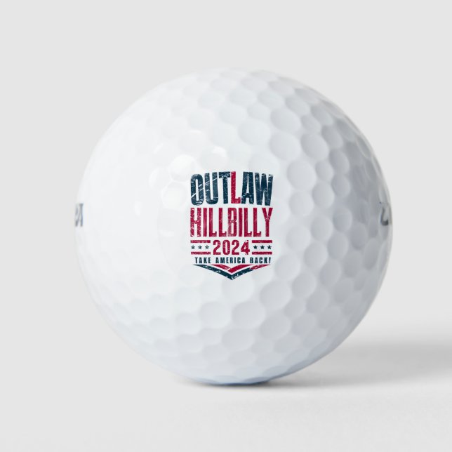 Vintage Elections Outlaw Hillbilly US Flag  Golf Balls (Front)