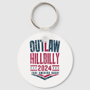 Vintage Elections Outlaw Hillbilly US Flag  Keychain