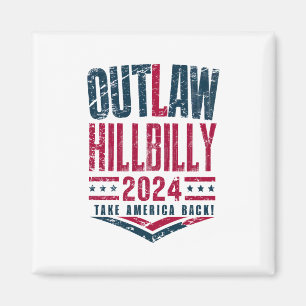 Vintage Elections Outlaw Hillbilly US Flag Magnet
