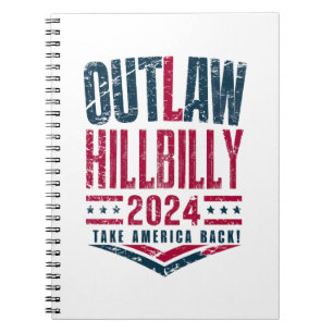 Vintage Elections Outlaw Hillbilly US Flag  Notebook