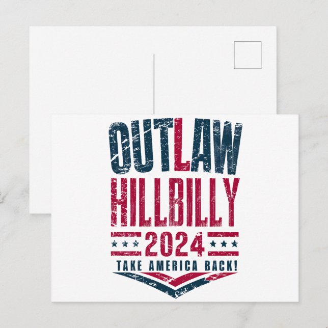 Vintage Elections Outlaw Hillbilly US Flag  Postcard (Front/Back)