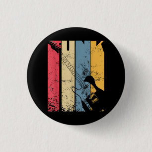 Vintage Electric Guitar Funk Music lover gifts Button
