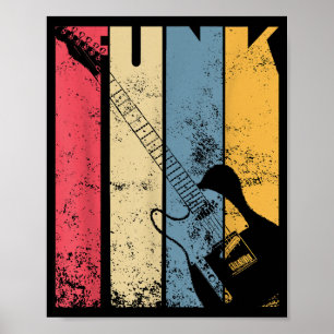 Vintage Electric Guitar Funk Music lover gifts Poster