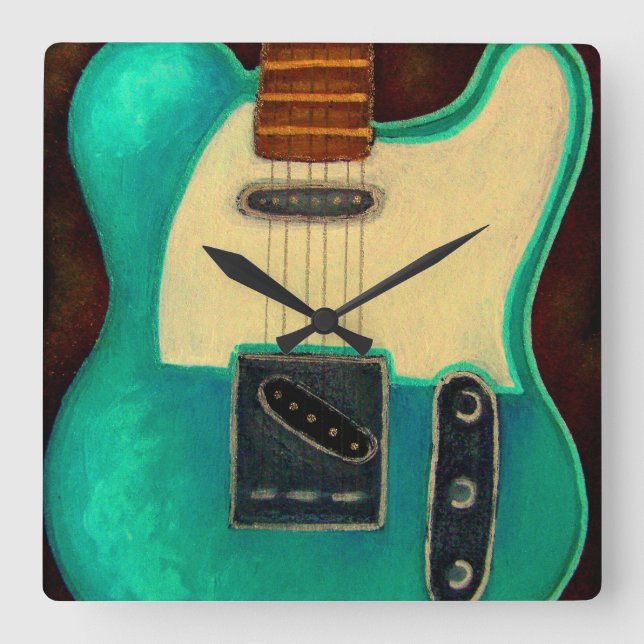 VINTAGE ELECTRIC GUITAR WALL CLOCK (Front)