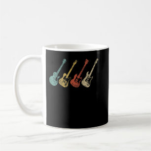 Vintage Electric Guitars, Distressed Men Women Coffee Mug