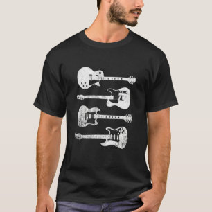 Vintage Electric Guitars T-Shirt Distressed Men Wo