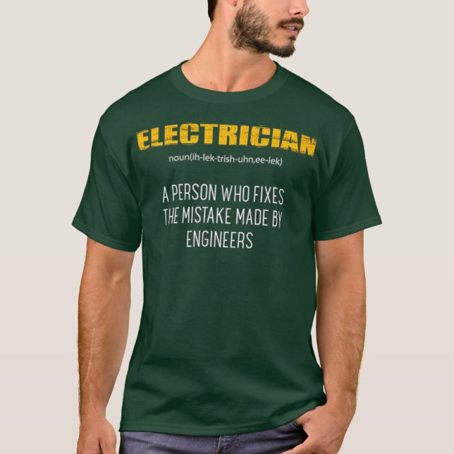 Vintage Electrician Definition - Funny T-Shirt (Front)