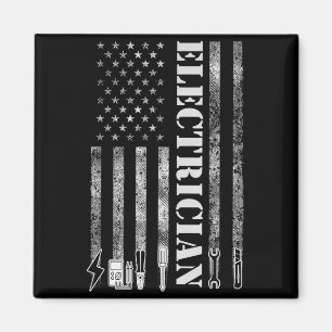 Vintage Electrician Nge Usa Flag Graphic Magnet
