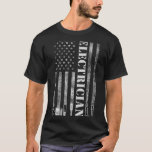 Vintage Electrician Nge Usa Flag Graphic  T-Shirt