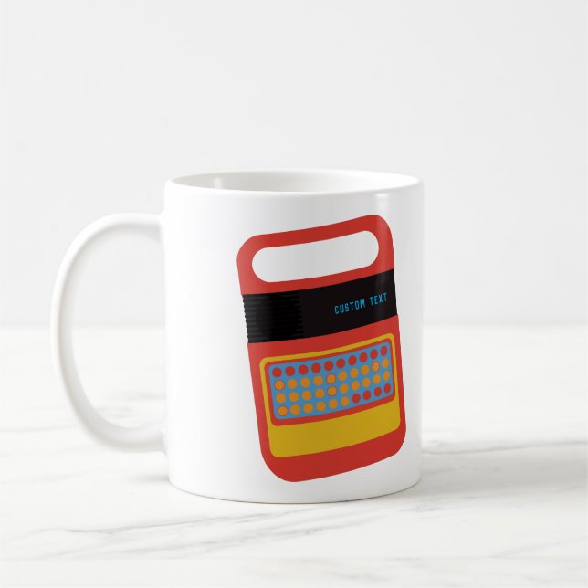 Vintage electronic speaking & spelling toy custom coffee mug (Left)