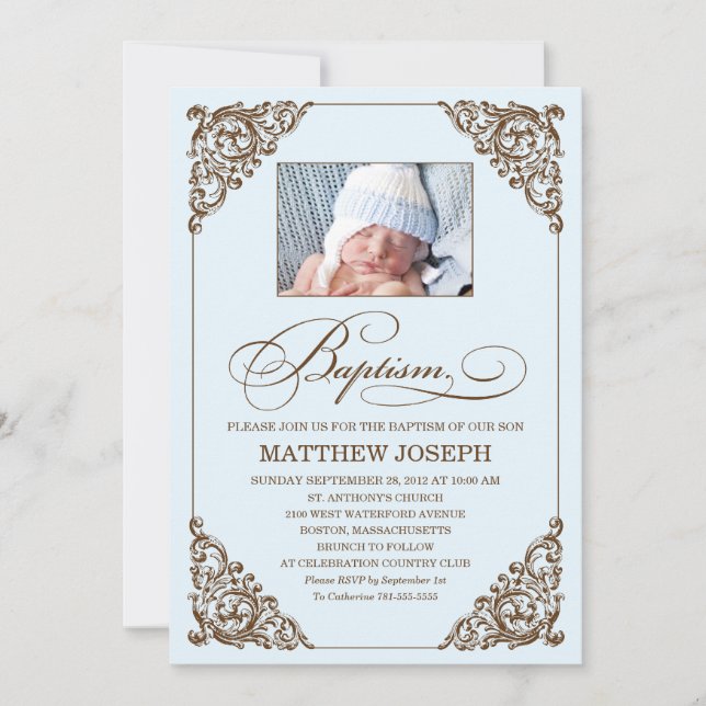 VINTAGE ELEGANCE  |  BAPTISM INVITATION (Front)