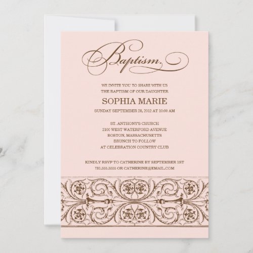 VINTAGE ELEGANCE  |  BAPTISM INVITATION