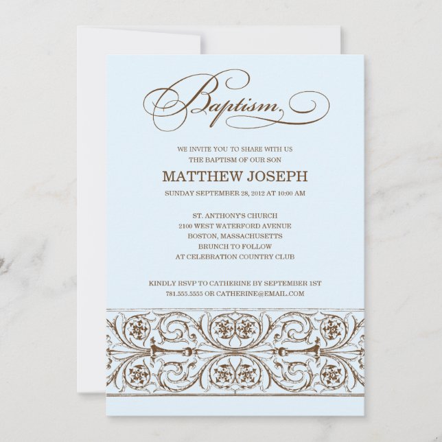 VINTAGE ELEGANCE  |  BAPTISM INVITATION (Front)