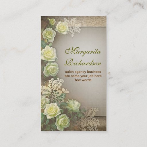 Customizable vintage elegance beautiful business cards