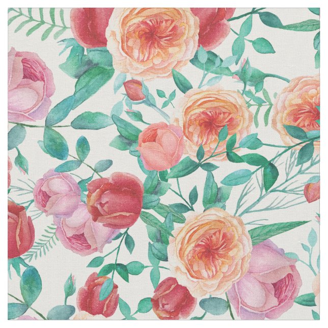 Vintage Elegance | Chic Antique Roses Pattern Fabric (Close Up)