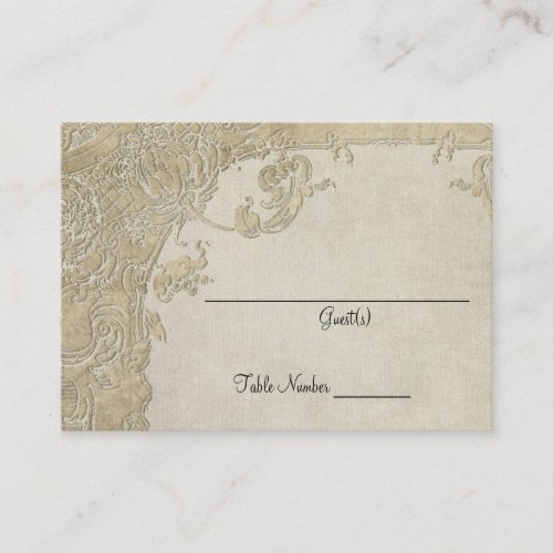 Vintage Elegance Christmas Toile Floral Damask Place Card