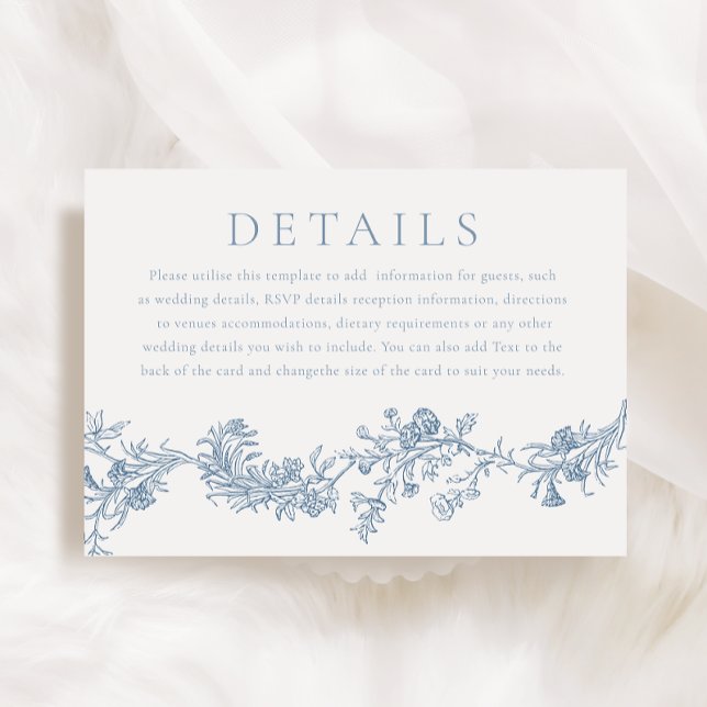 Vintage Elegance: Classic Floral Wedding Details Enclosure Card (Creator Uploaded)