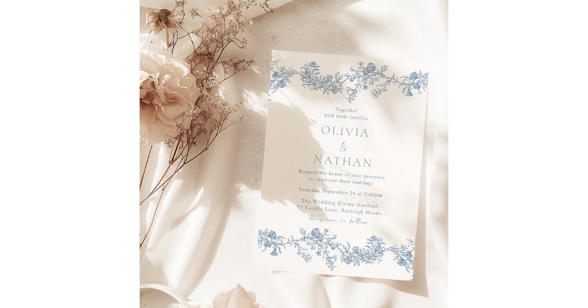 Vintage Elegance: Classic Floral Wedding Invitation