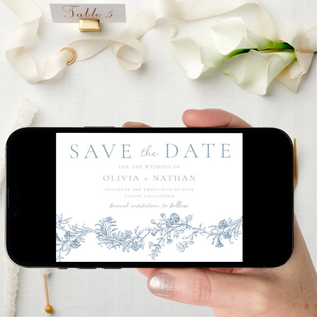 Vintage Elegance: Classic Floral Wedding Save The Date (Front Digital)