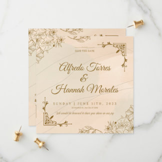 Vintage Elegance: Classic Floral Wedding Save The  Save The Date