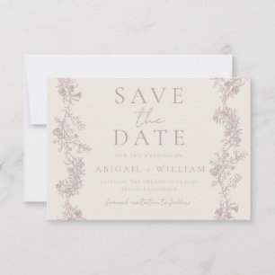 Vintage Elegance: Classic Neutral Wedding Save The Date