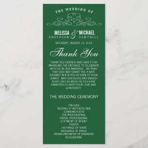 VINTAGE ELEGANCE EMERALD WEDDING PROGRAM