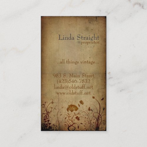 Vintage Elegance Floral Business Card