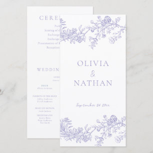 Vintage Elegance Lilac Wedding Ceremony Program