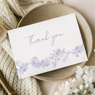 Vintage Elegance: Lilac Wedding Thank You Card