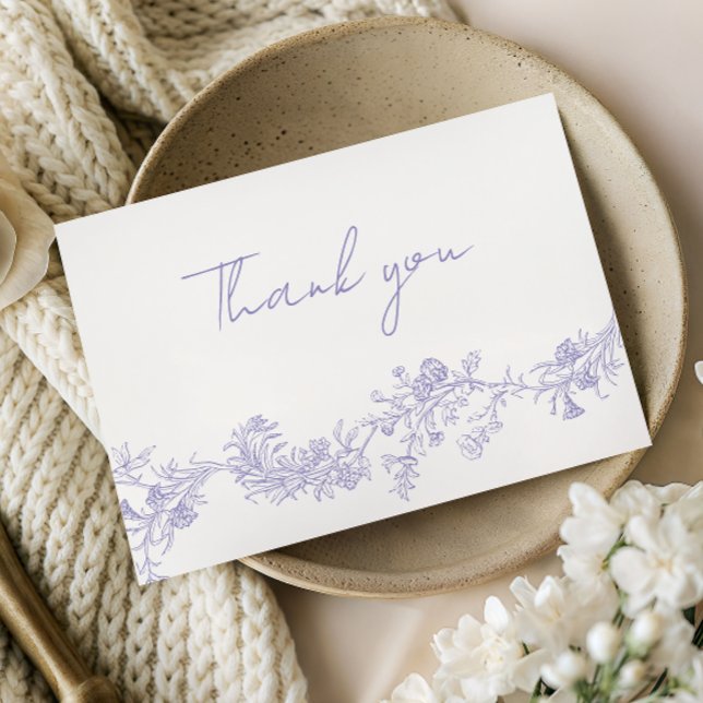 Vintage Elegance: Lilac Wedding Thank You Card (Creator Uploaded)