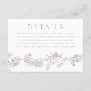 Vintage Elegance: Neutral Classic Wedding Details Enclosure Card