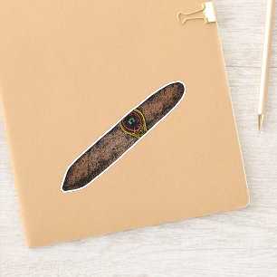 Vintage Elegance: Retro Cigar Sticker